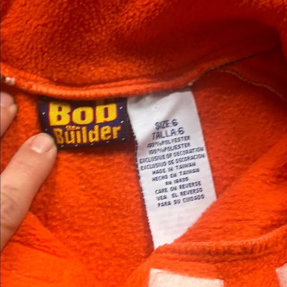 2003 Bob the Builder Orange Fleece Pullover sz 6 - Picture 4 of 5